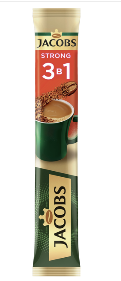 Кавовий напій Jacobs 3в1 FD Стронг (блок 24 x стік 12,9г)